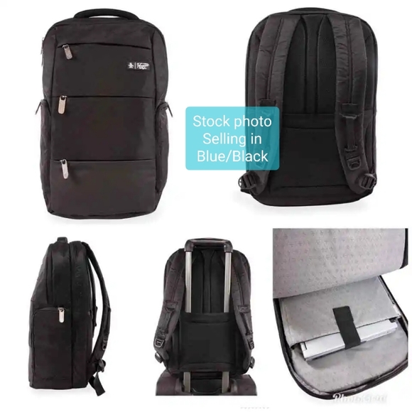 🙀ORIGINAL PENGUIN by MUNSINGWEAR Trio Collection Backpack in Blue/Black - Picture 1 of 16